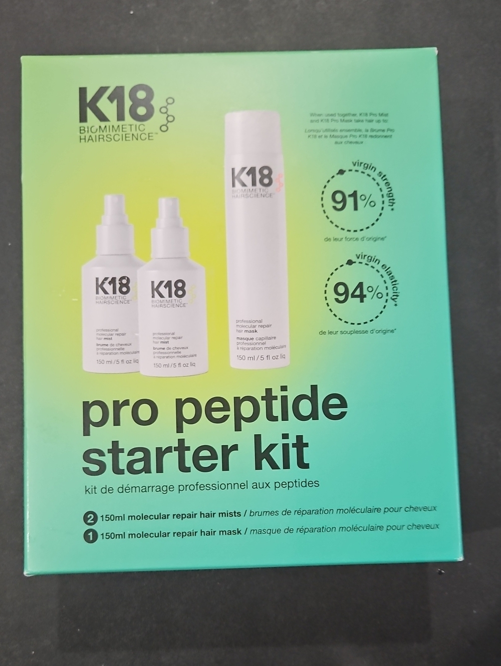 K18 Pro Peptide Starter Kit — Mint Green